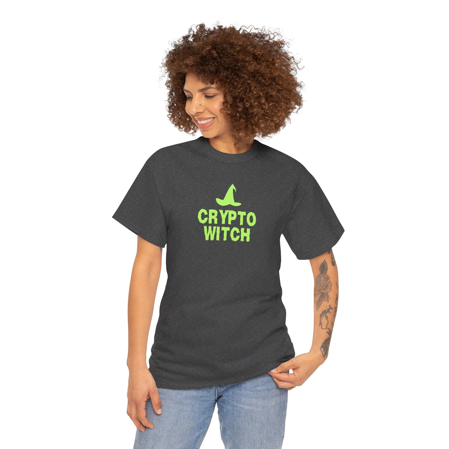 Crypto Witch (Version 2) Graphic Tee - Crypto Halloween T-Shirt