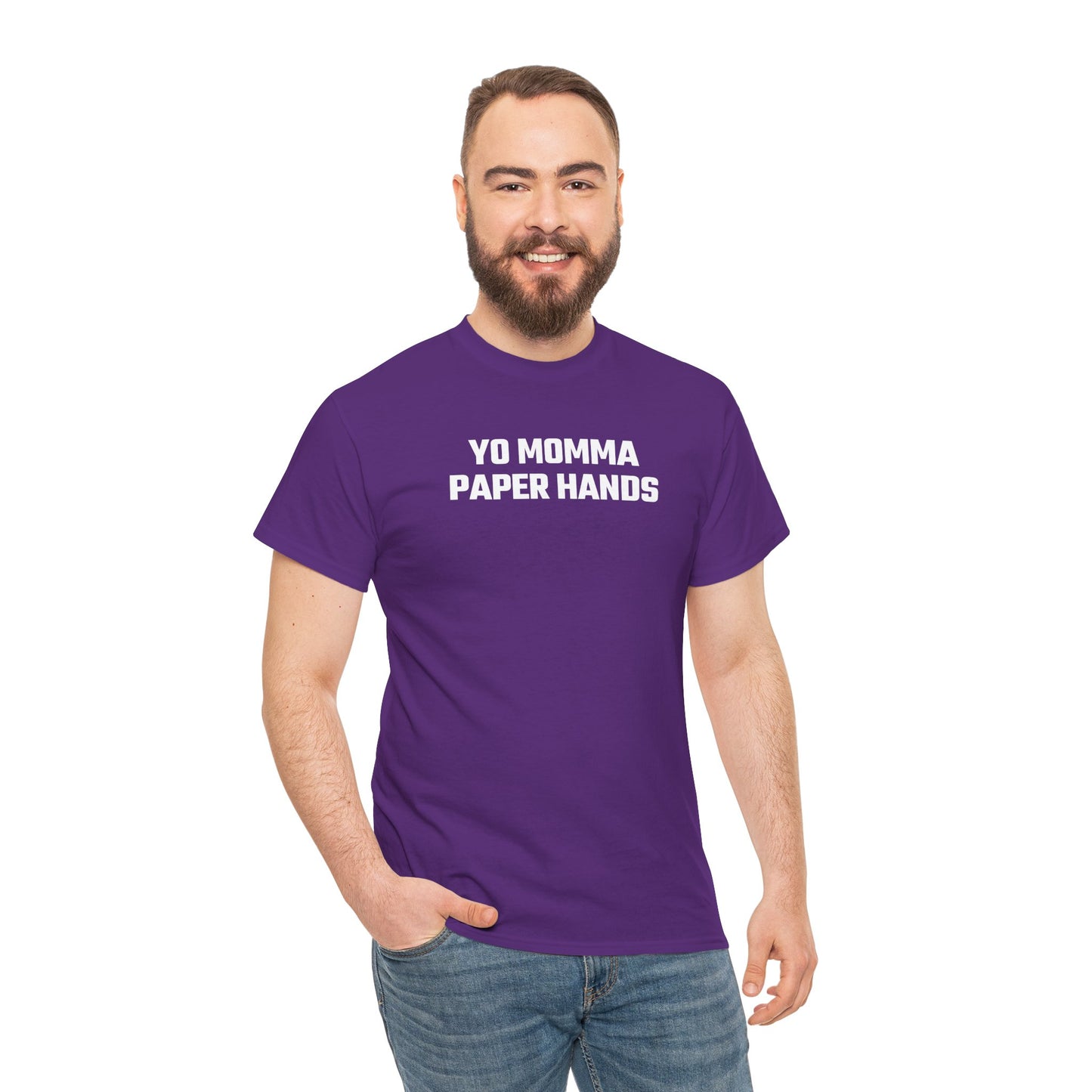 Yo Momma Paper Hands Graphic Tee - Crypto Themed T-Shirt