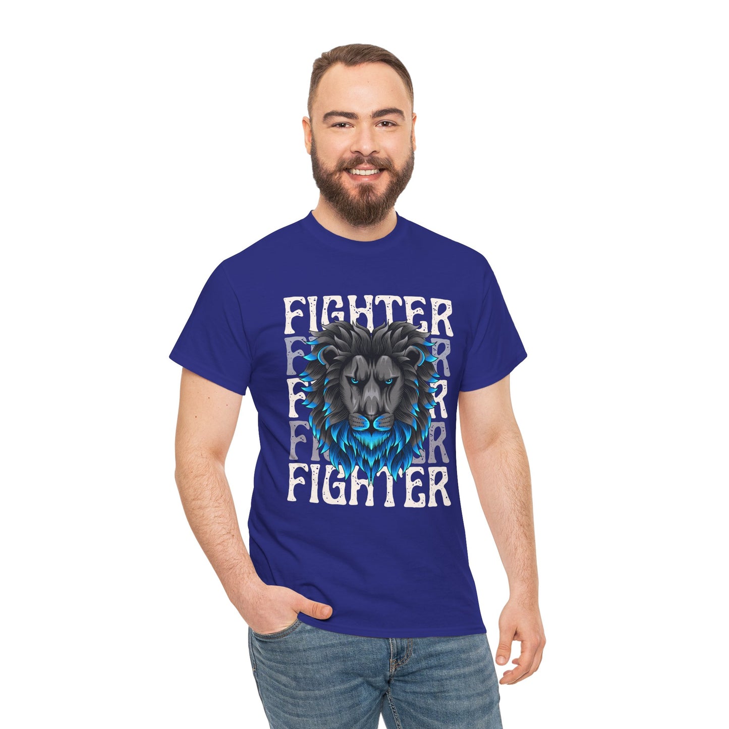 Fighter Lion Graphic Tee - Unisex Cotton T-Shirt