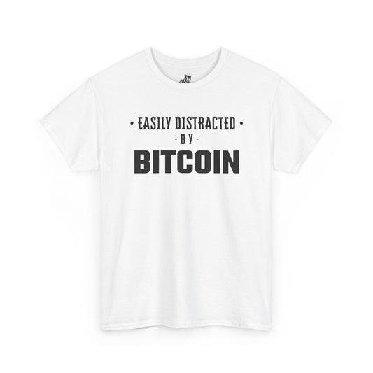 Easily Distracted By Bitcoin Graphic Tee - Unisex Cotton T-Shirt