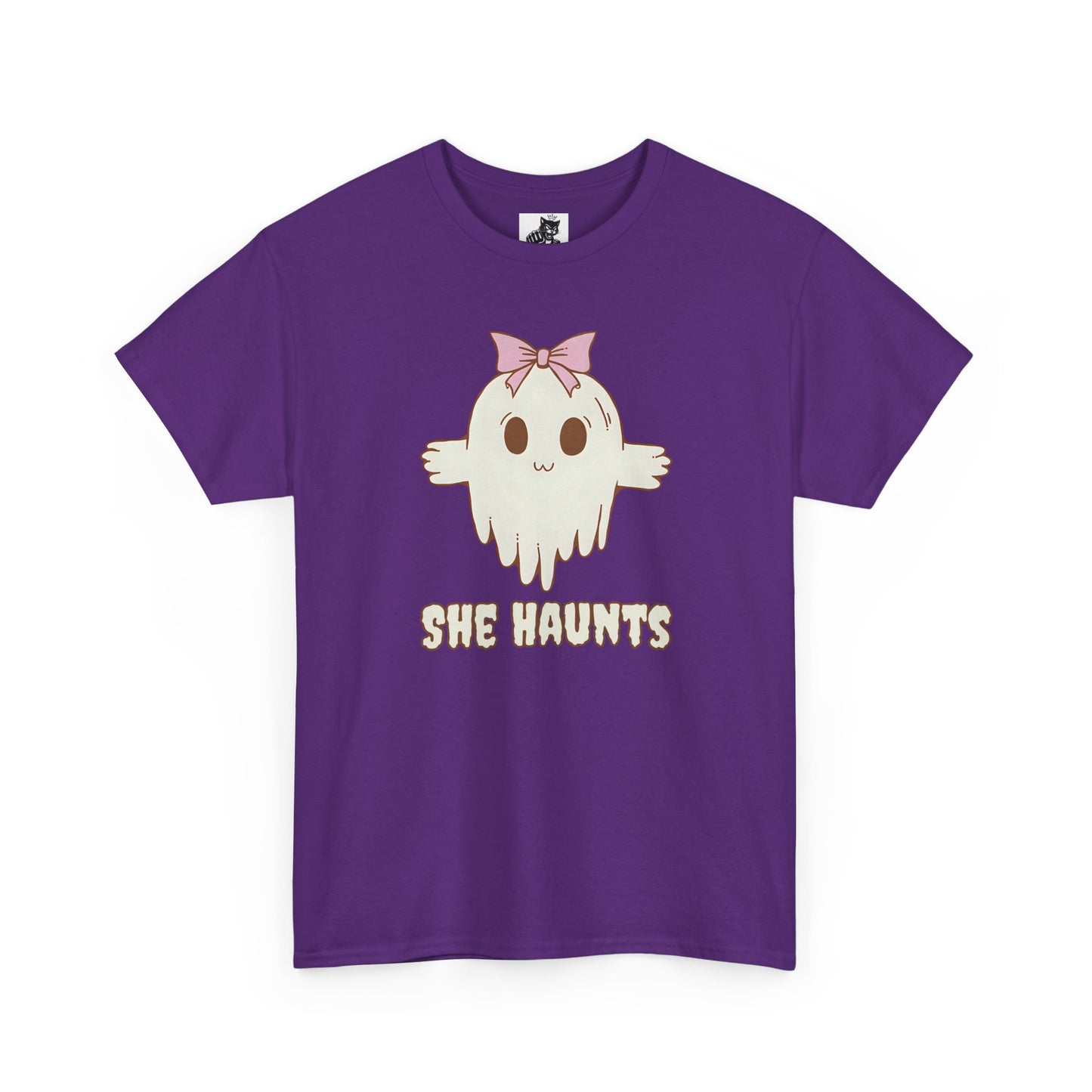 She Haunts - Cute Halloween Ghost T-Shirt