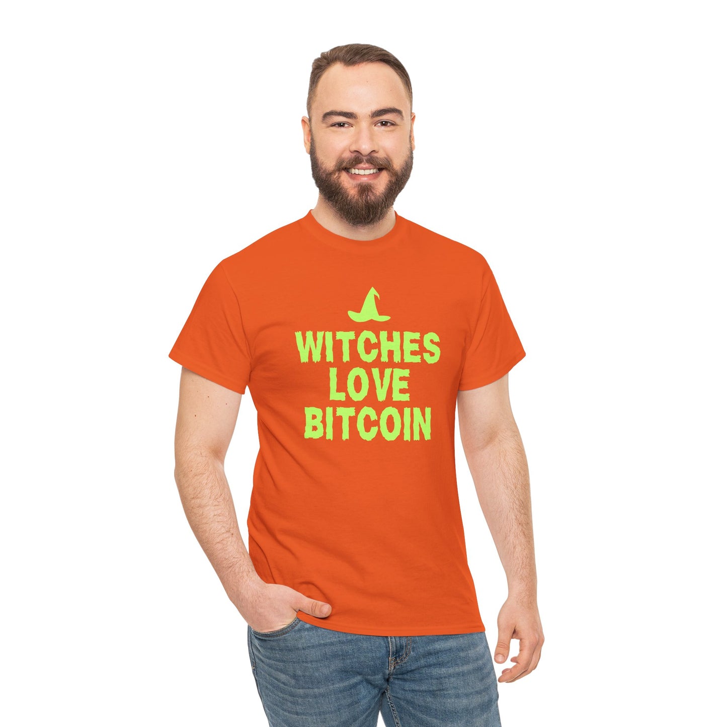 Witches Love Bitcoin (Version 2) Graphic Tee - Crypto Halloween Witch T-Shirt