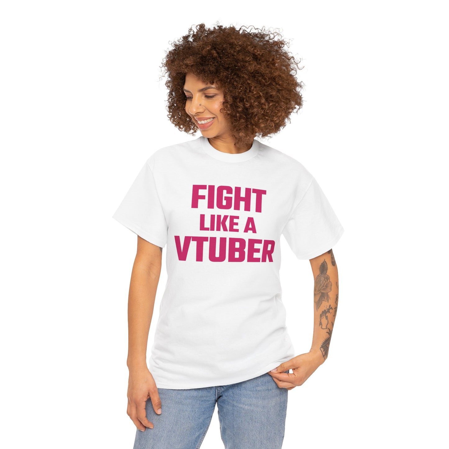 Fight Like A VTuber (Version 2) Graphic Tee - Unisex Cotton T-Shirt