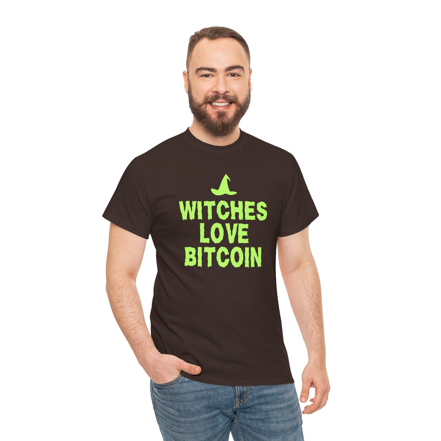 Witches Love Bitcoin (Version 2) Graphic Tee - Crypto Halloween Witch T-Shirt
