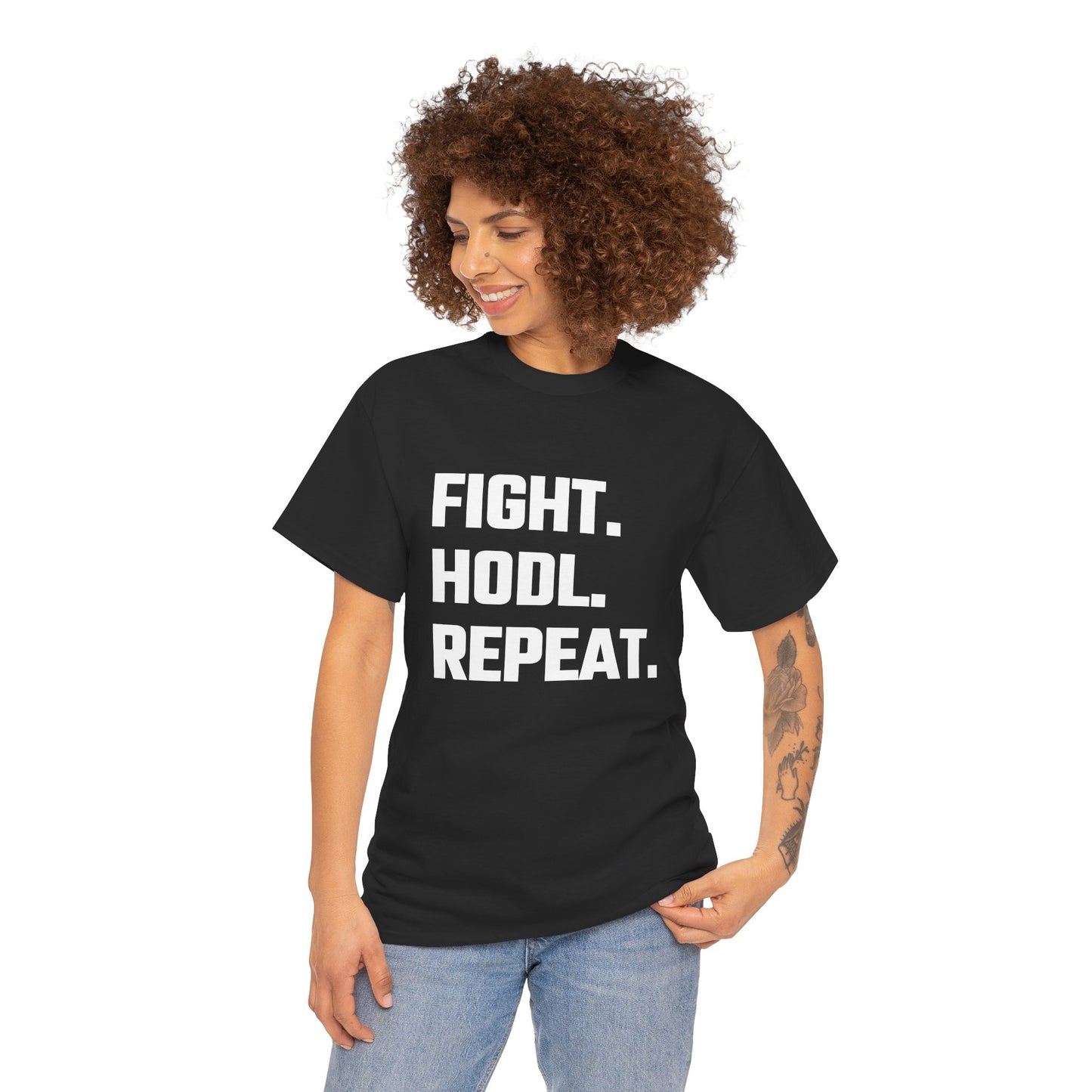 Fight. HODL. Repeat. Graphic Tee - Unisex Cotton T-Shirt