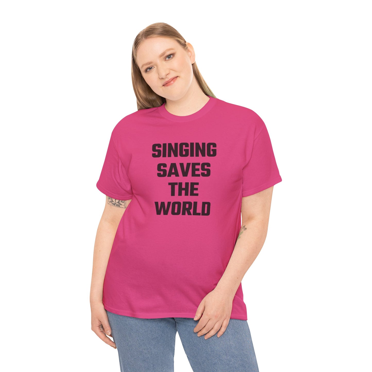 Singing Saves The World (Version 2) Graphic Tee - Unisex Cotton T-Shirt