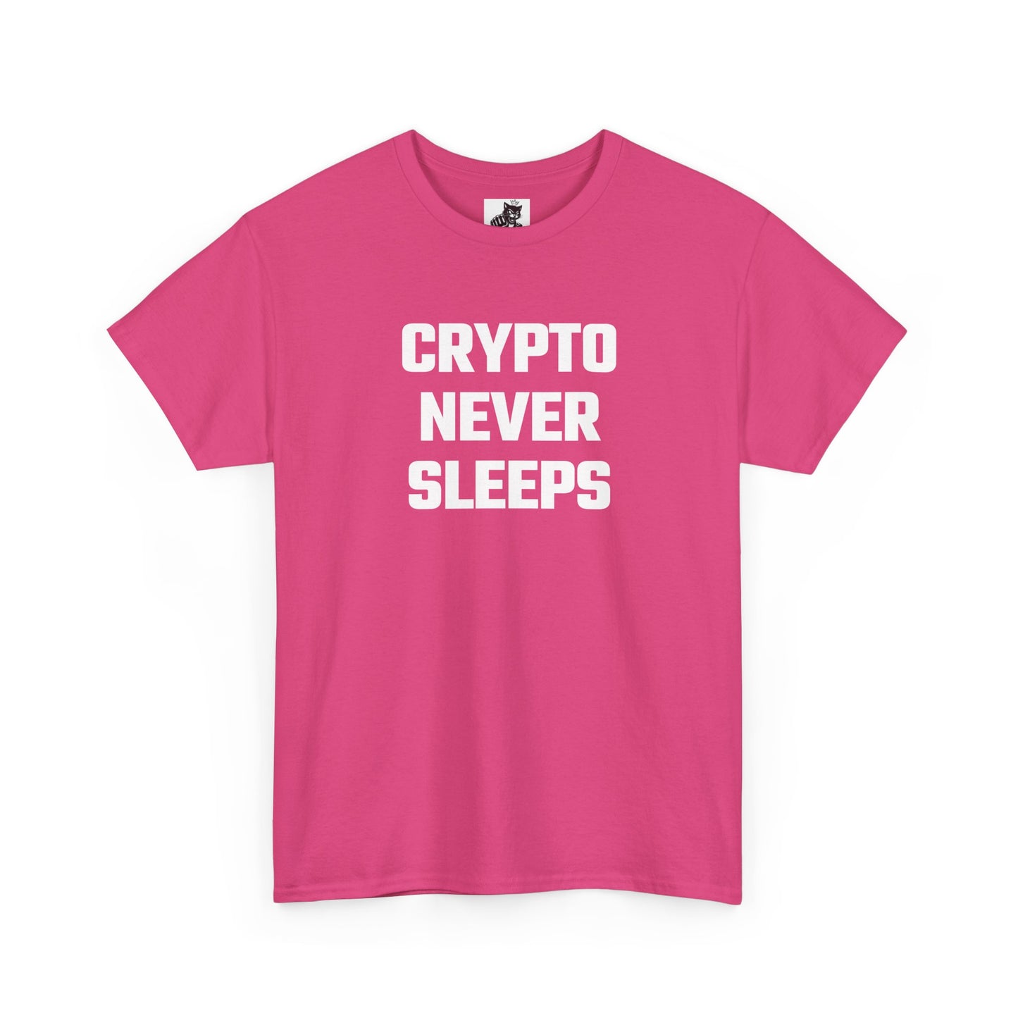Crypto Never Sleeps Graphic Tee - Unisex Cotton T-Shirt