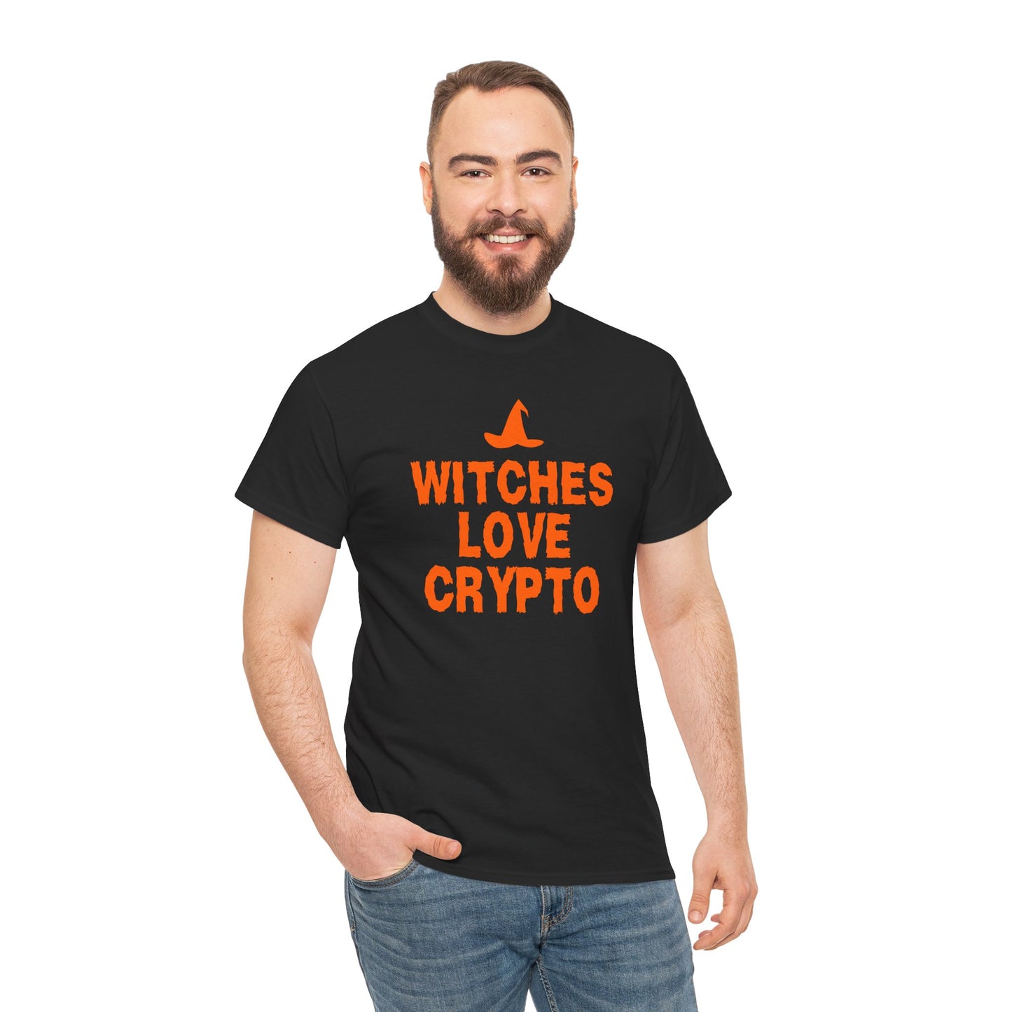 Witches Love Crypto Graphic Tee - Crypto Halloween Witch T-Shirt