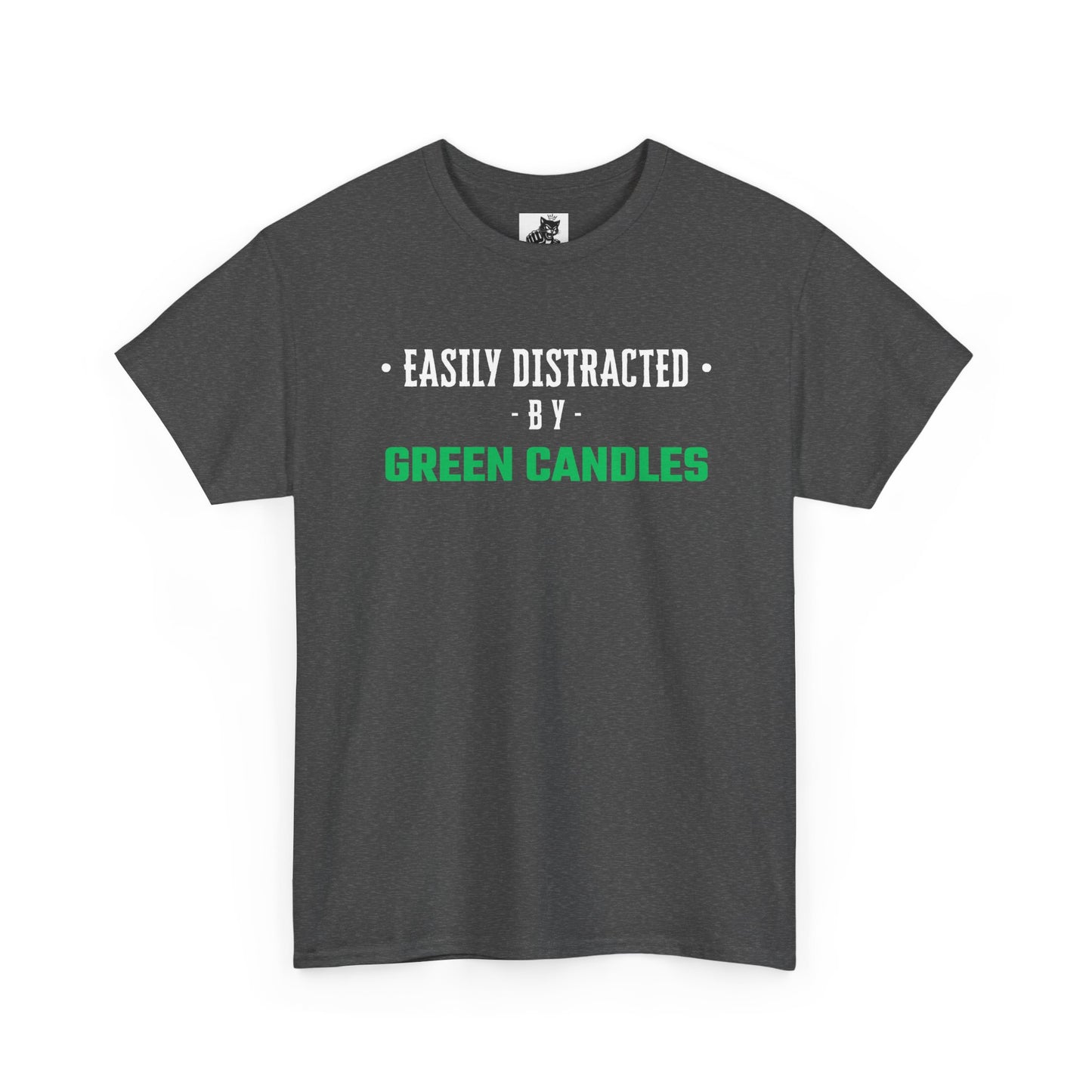 Easily Distracted By Green Candles (Version 2) Graphic Tee - Unisex Cotton T-Shirt
