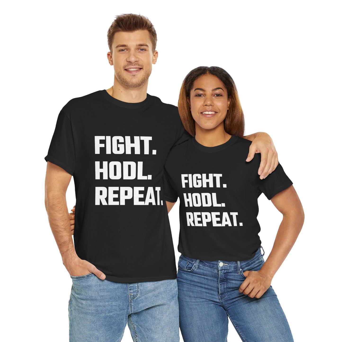 Fight. HODL. Repeat. Graphic Tee - Unisex Cotton T-Shirt