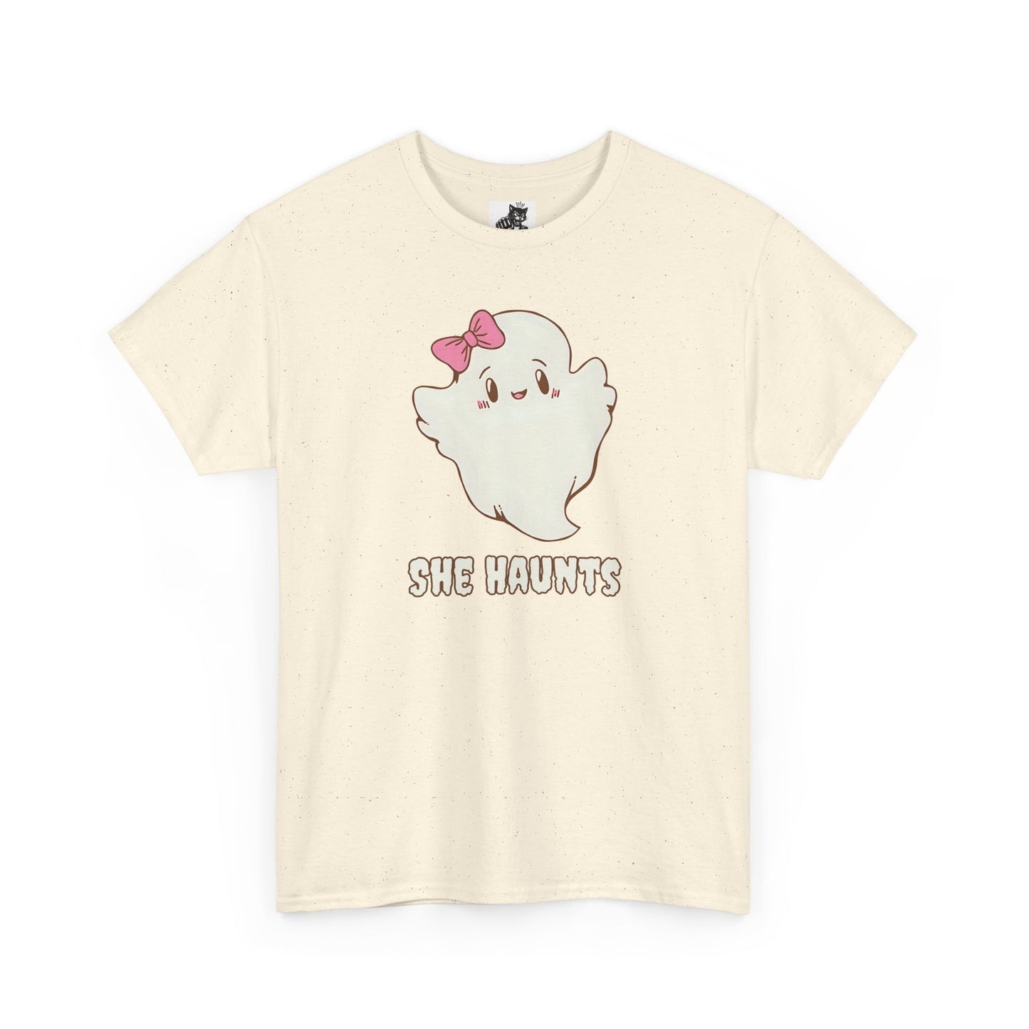 She Haunts (Version 2) - Cute Halloween Ghost T-Shirt