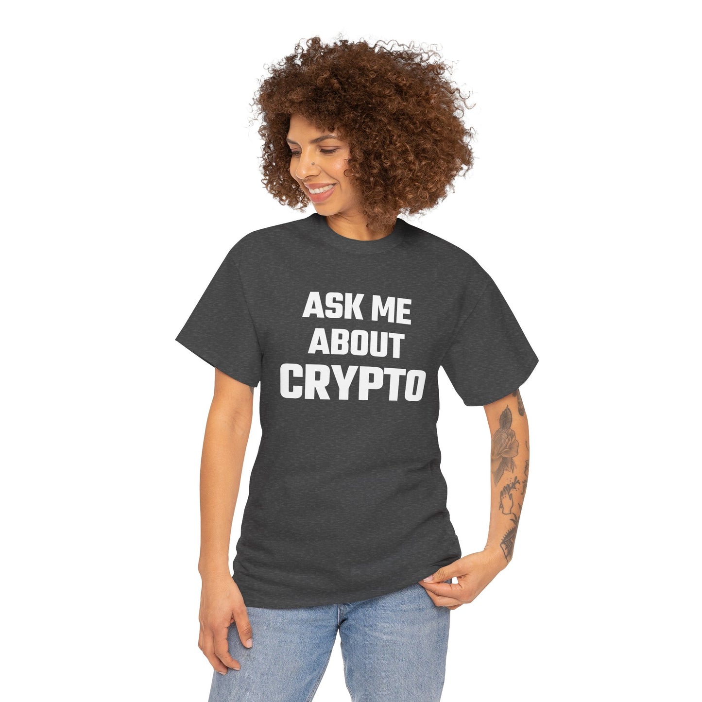 Ask Me About Crypto Graphic Tee - Unisex Cotton T-Shirt