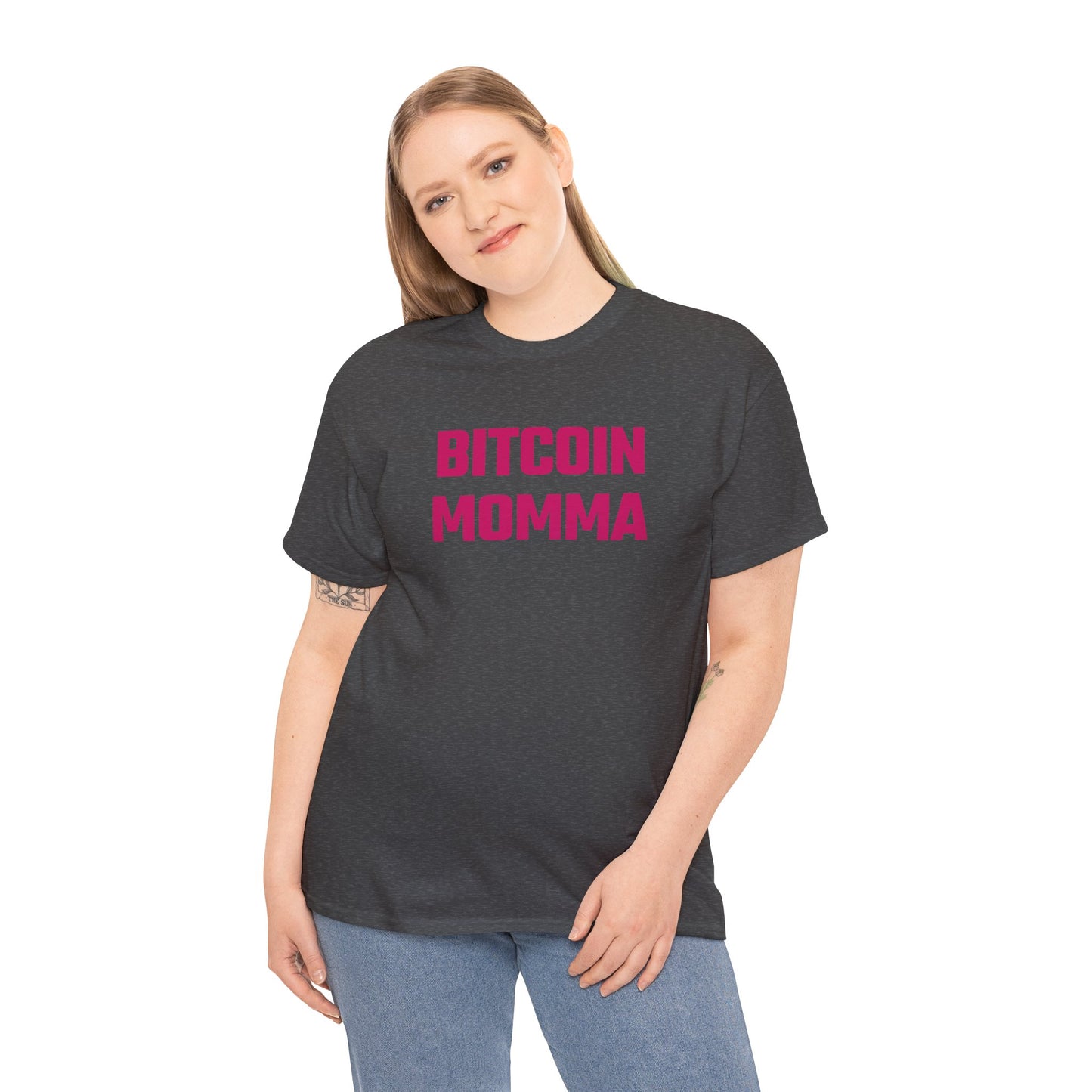 Bitcoin Momma (Version 2) Graphic Tee - Unisex Cotton T-Shirt