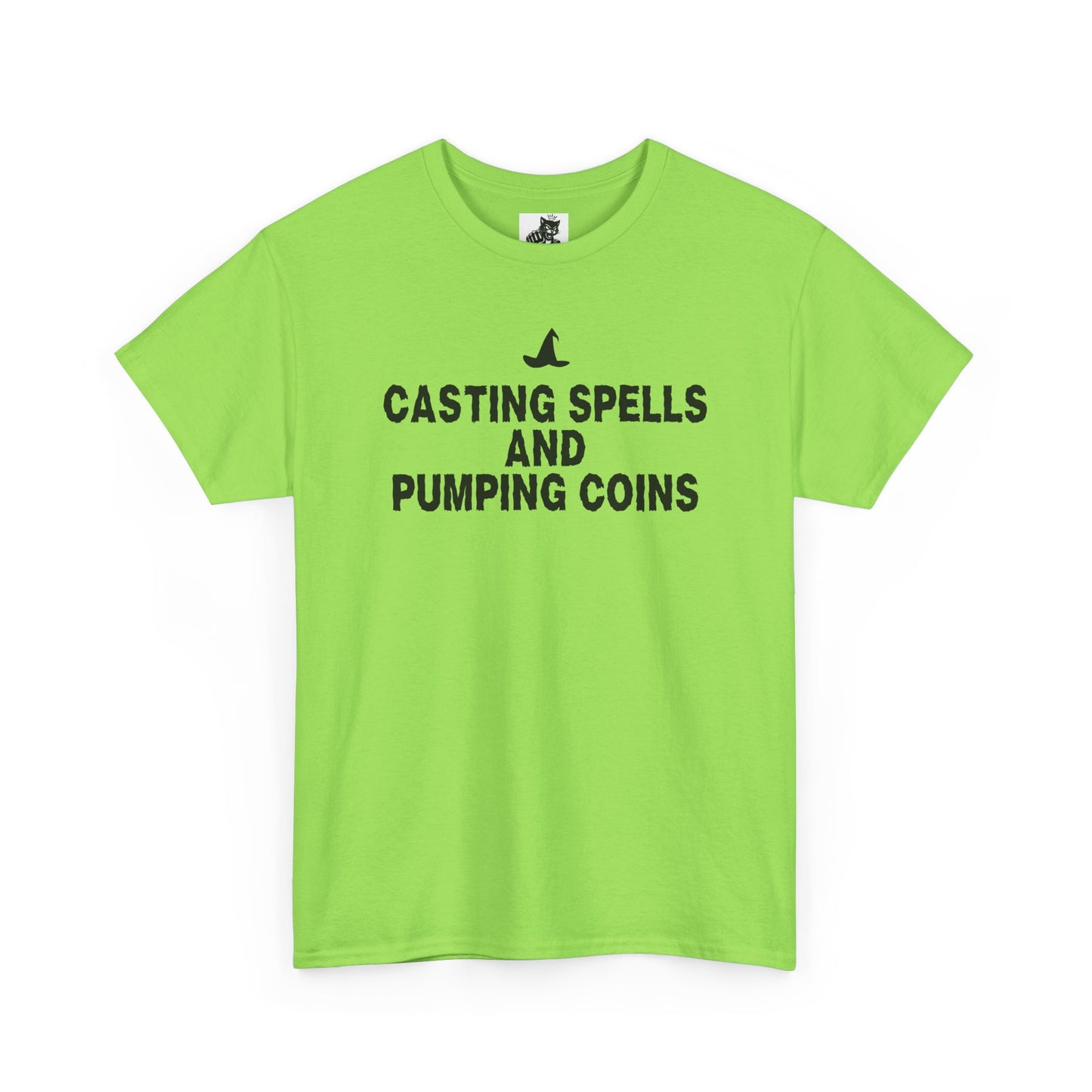 Casting Spells and Pumping Coins (Version 2) Graphic Tee - Crypto Halloween Witch T-Shirt