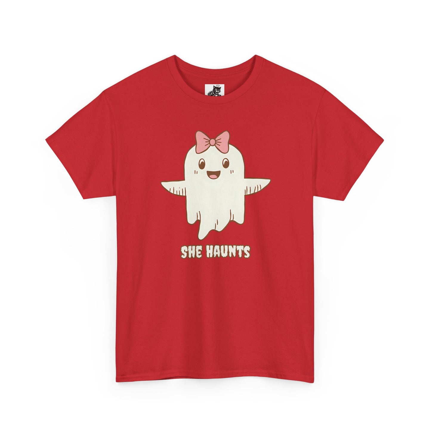She Haunts (Version 3) - Cute Halloween Ghost T-Shirt