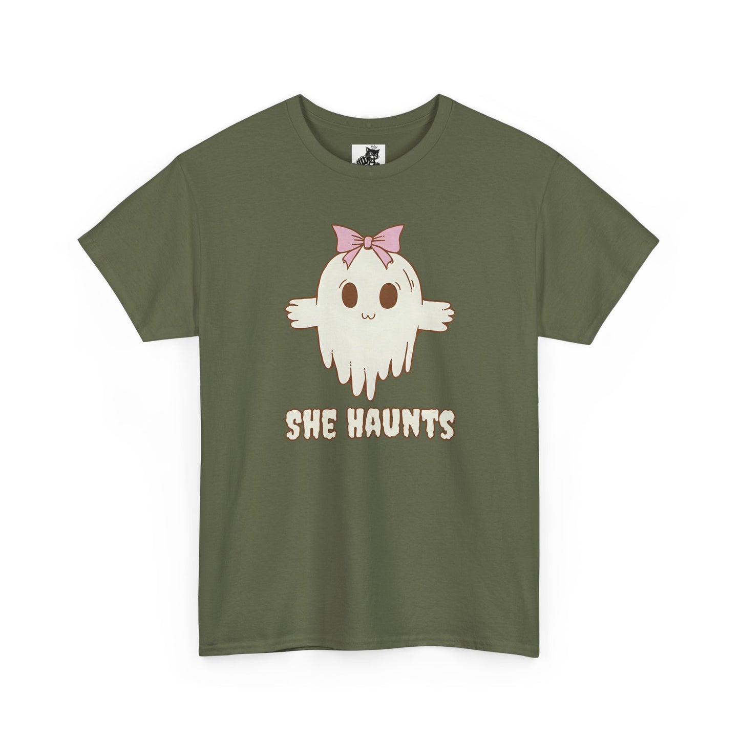She Haunts - Cute Halloween Ghost T-Shirt