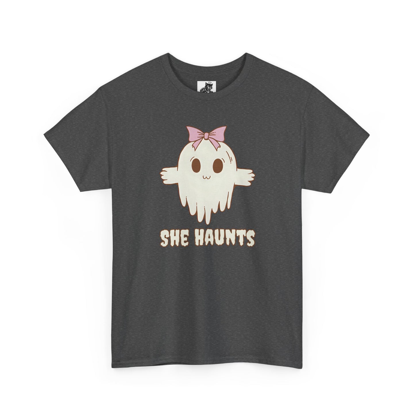 She Haunts - Cute Halloween Ghost T-Shirt