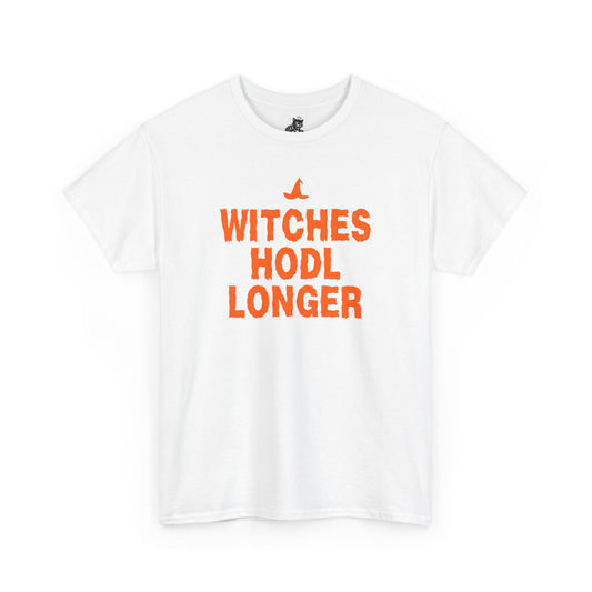 Witches HODL Longer Graphic Tee - Crypto Halloween Witch T-Shirt