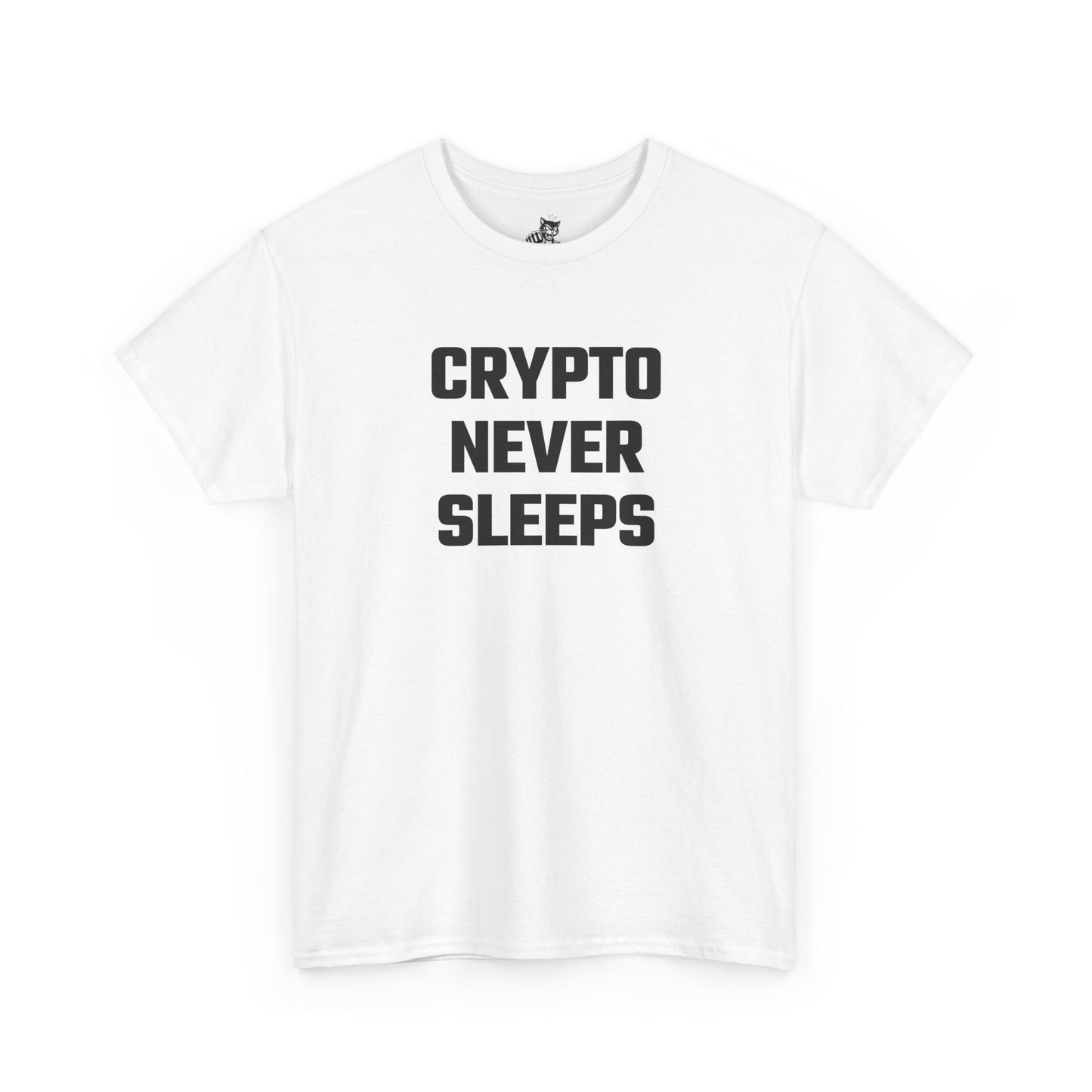 Crypto Never Sleeps Graphic Tee - Unisex Cotton T-Shirt