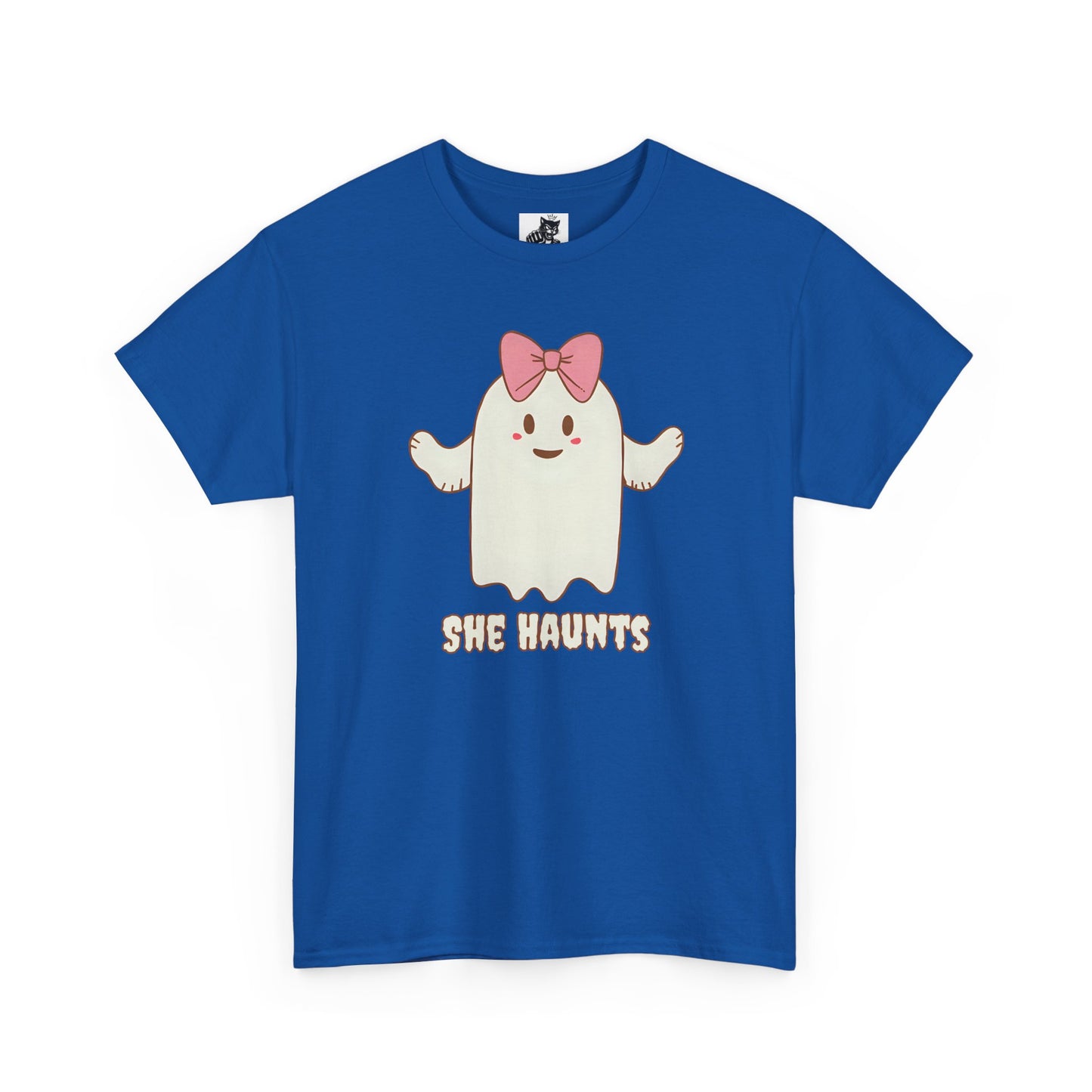 She Haunts (Version 4) - Cute Halloween Ghost T-Shirt