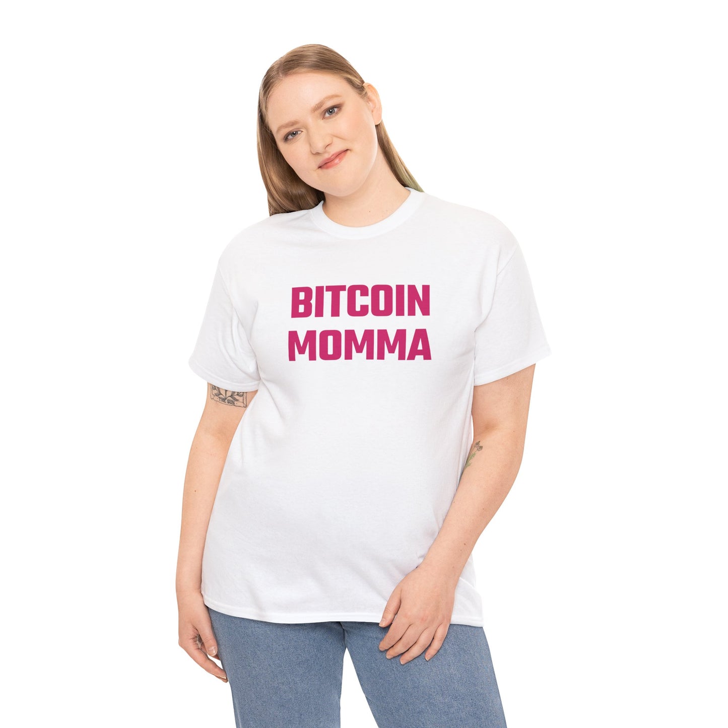 Bitcoin Momma (Version 2) Graphic Tee - Unisex Cotton T-Shirt