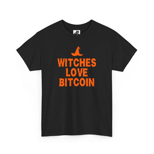 Witches Love Bitcoin Graphic Tee - Crypto Halloween Witch T-Shirt