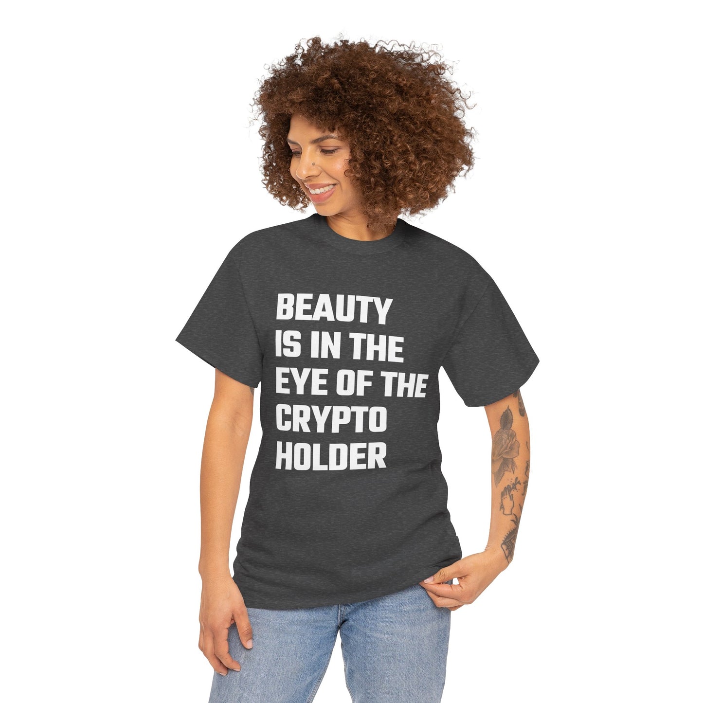 Beauty Is In The Eye of the Crypto Holder Graphic Tee - Unisex Cotton T-Shirt