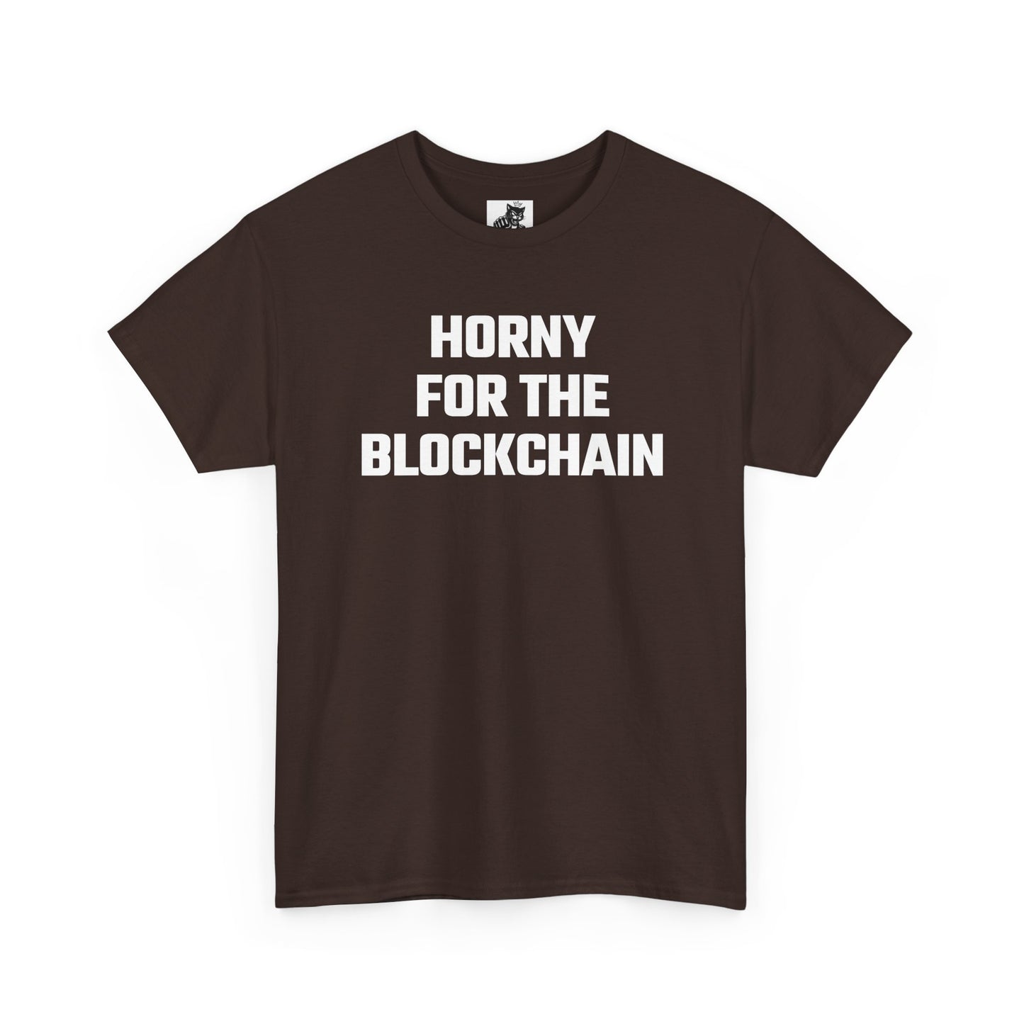 Horny For The Blockchain Crypto Themed T-Shirt