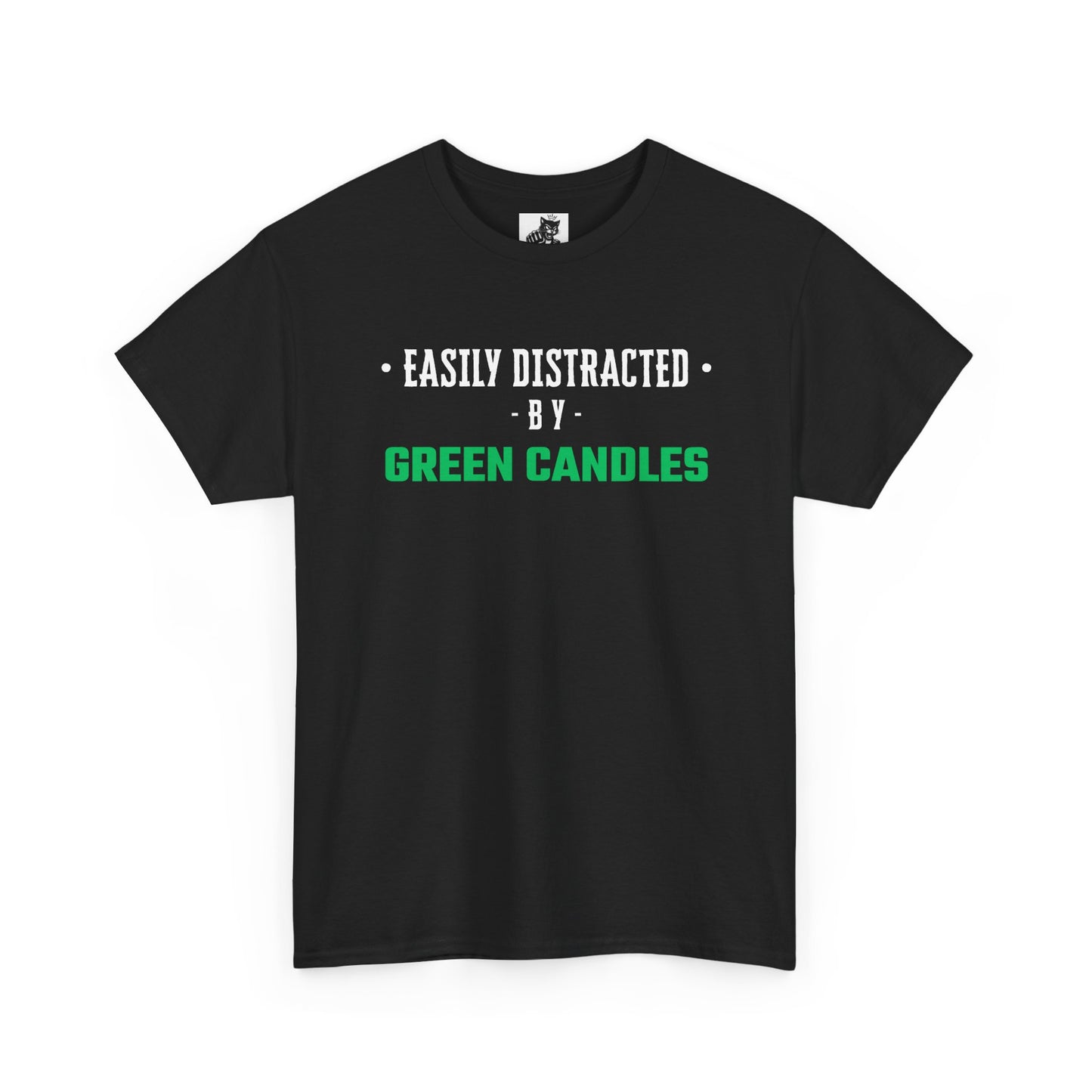 Easily Distracted By Green Candles (Version 2) Graphic Tee - Unisex Cotton T-Shirt
