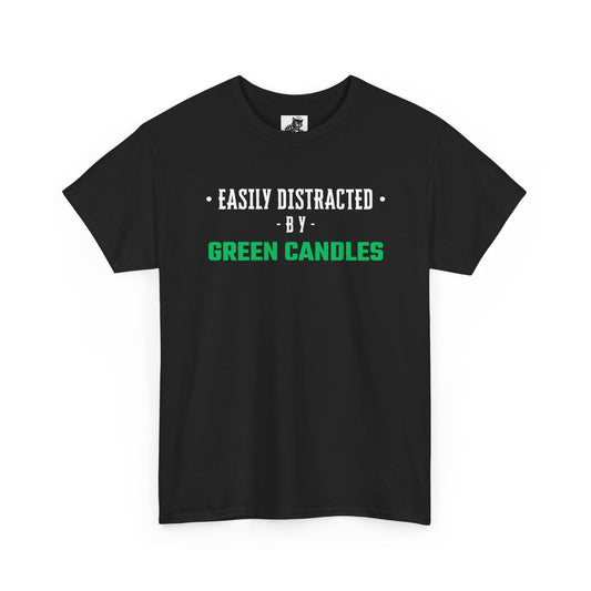 Easily Distracted By Green Candles (Version 2) Graphic Tee - Unisex Cotton T-Shirt