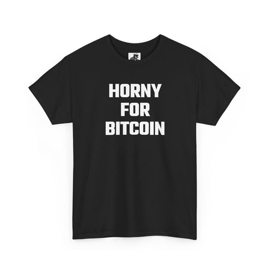 Horny For Bitcoin Crypto Themed T-Shirt