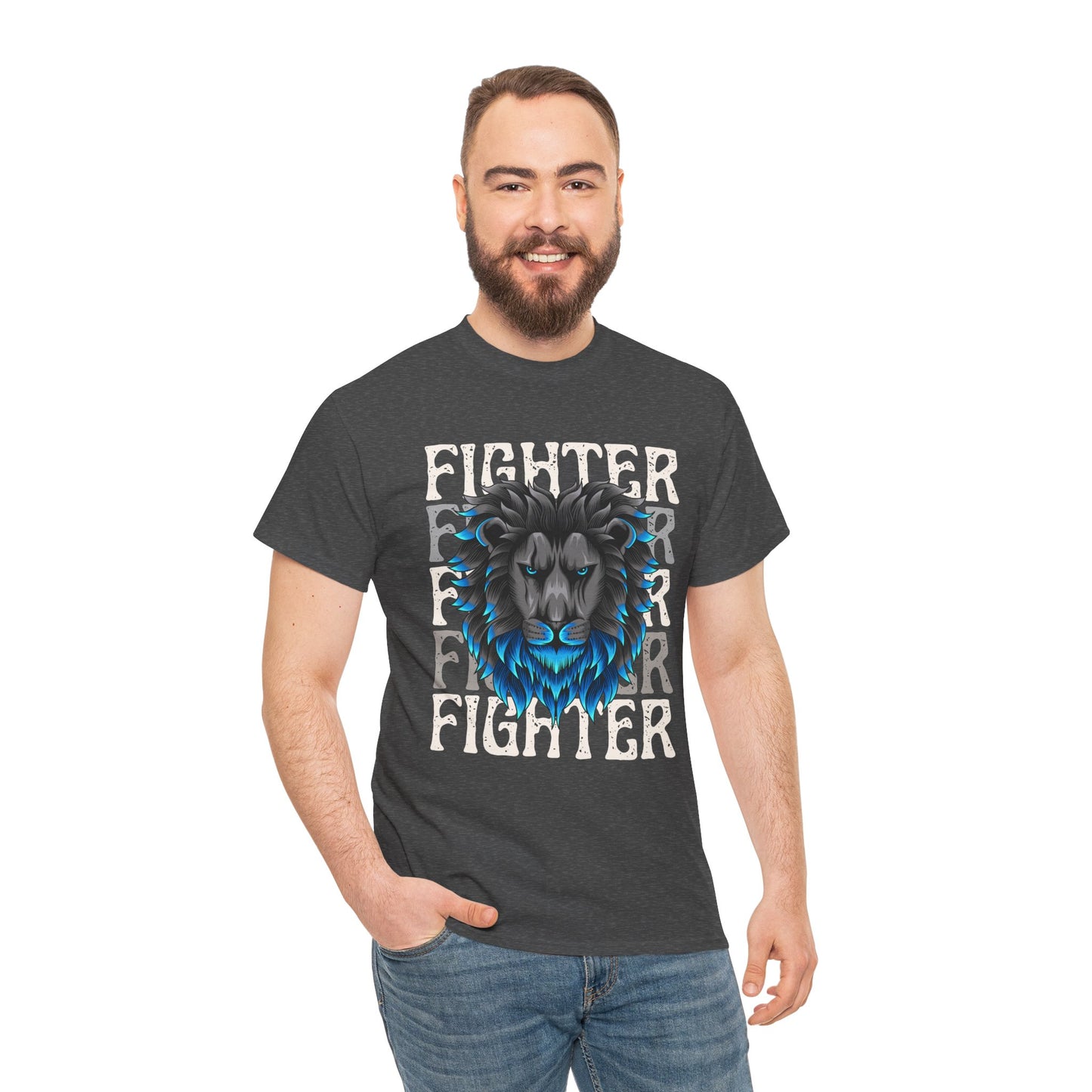 Fighter Lion Graphic Tee - Unisex Cotton T-Shirt