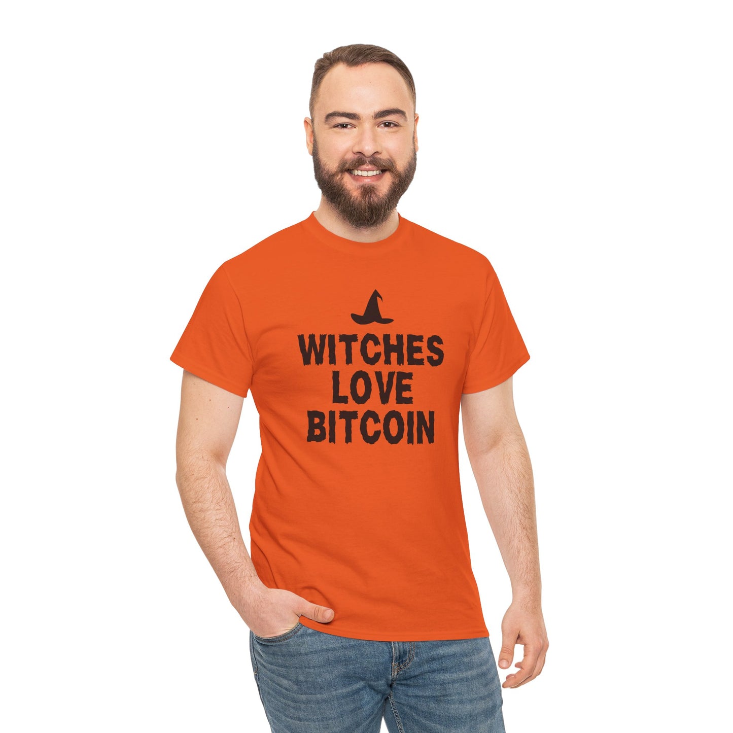 Witches Love Bitcoin Graphic Tee - Crypto Halloween Witch T-Shirt