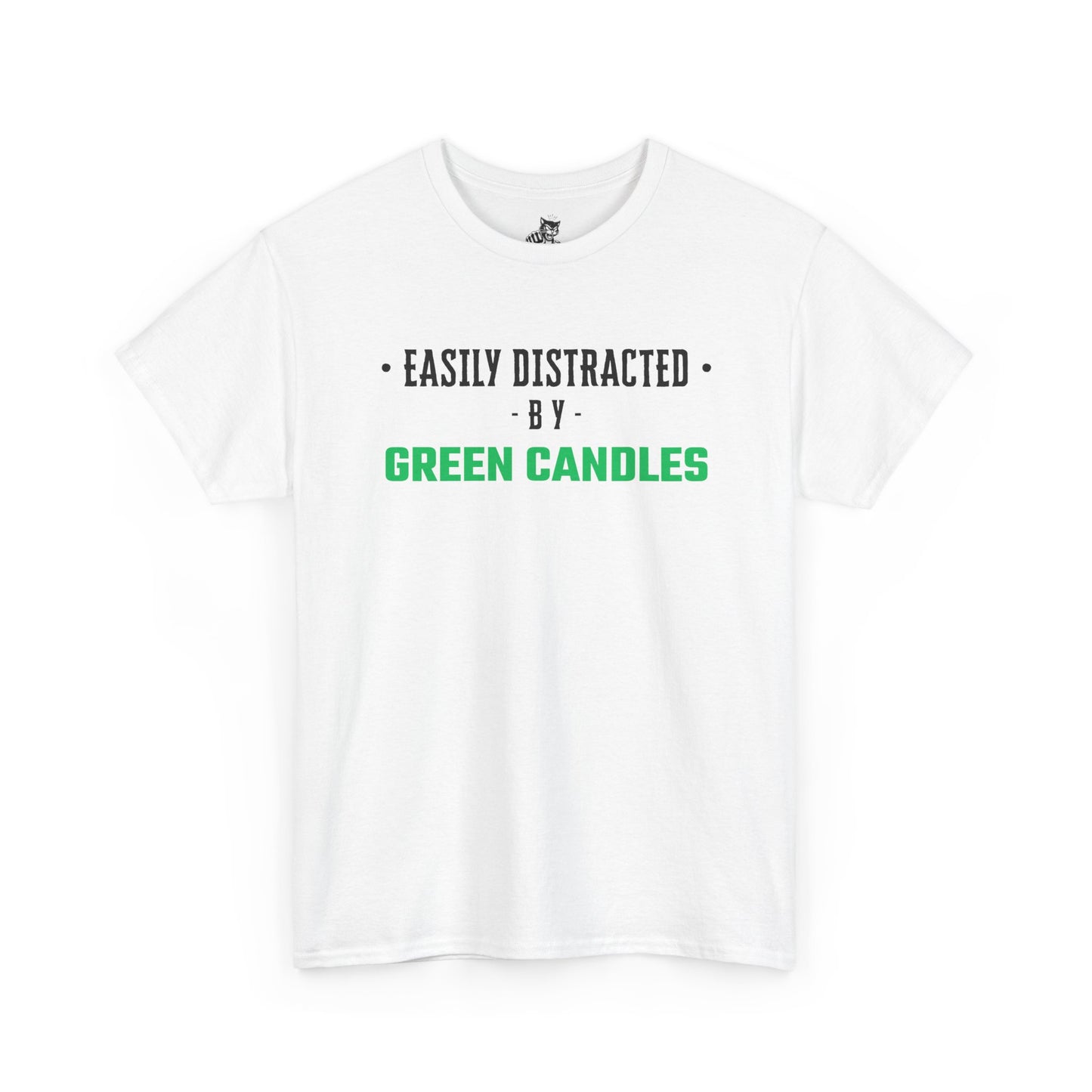 Easily Distracted By Green Candles (Version 2) Graphic Tee - Unisex Cotton T-Shirt