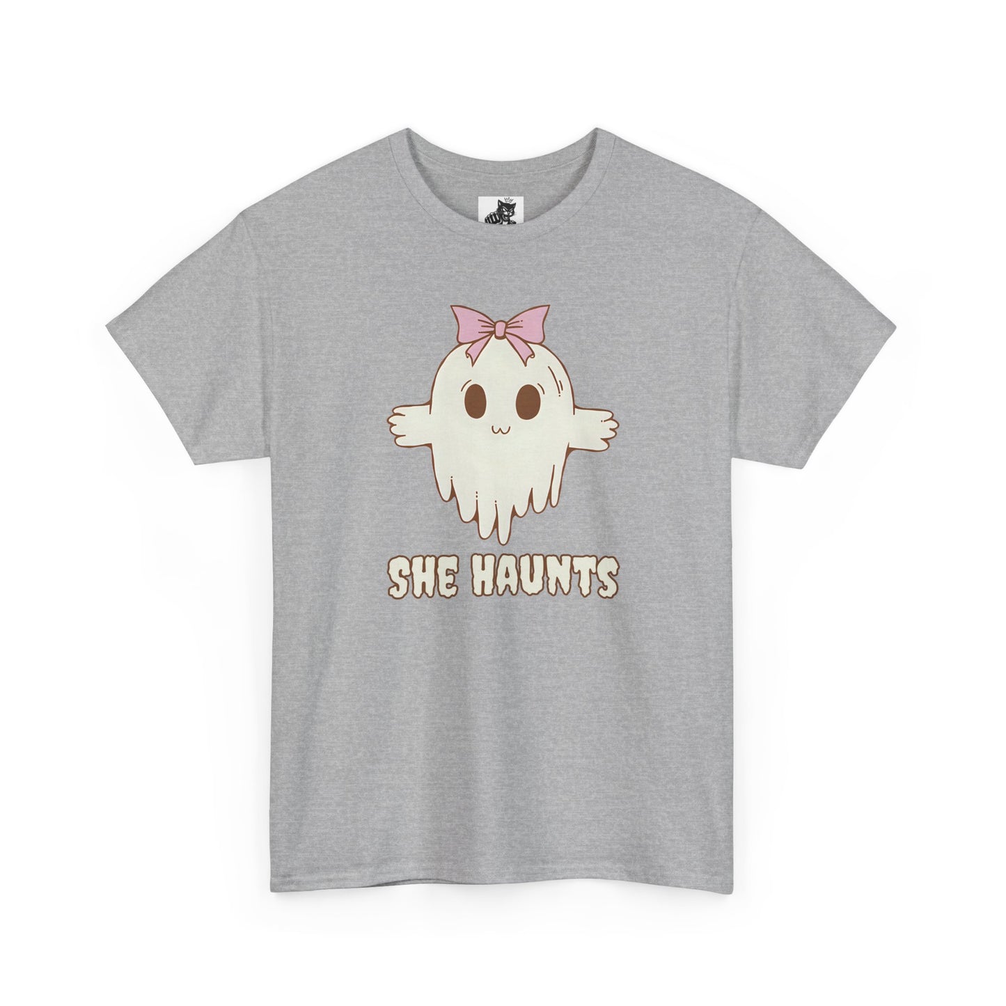 She Haunts - Cute Halloween Ghost T-Shirt