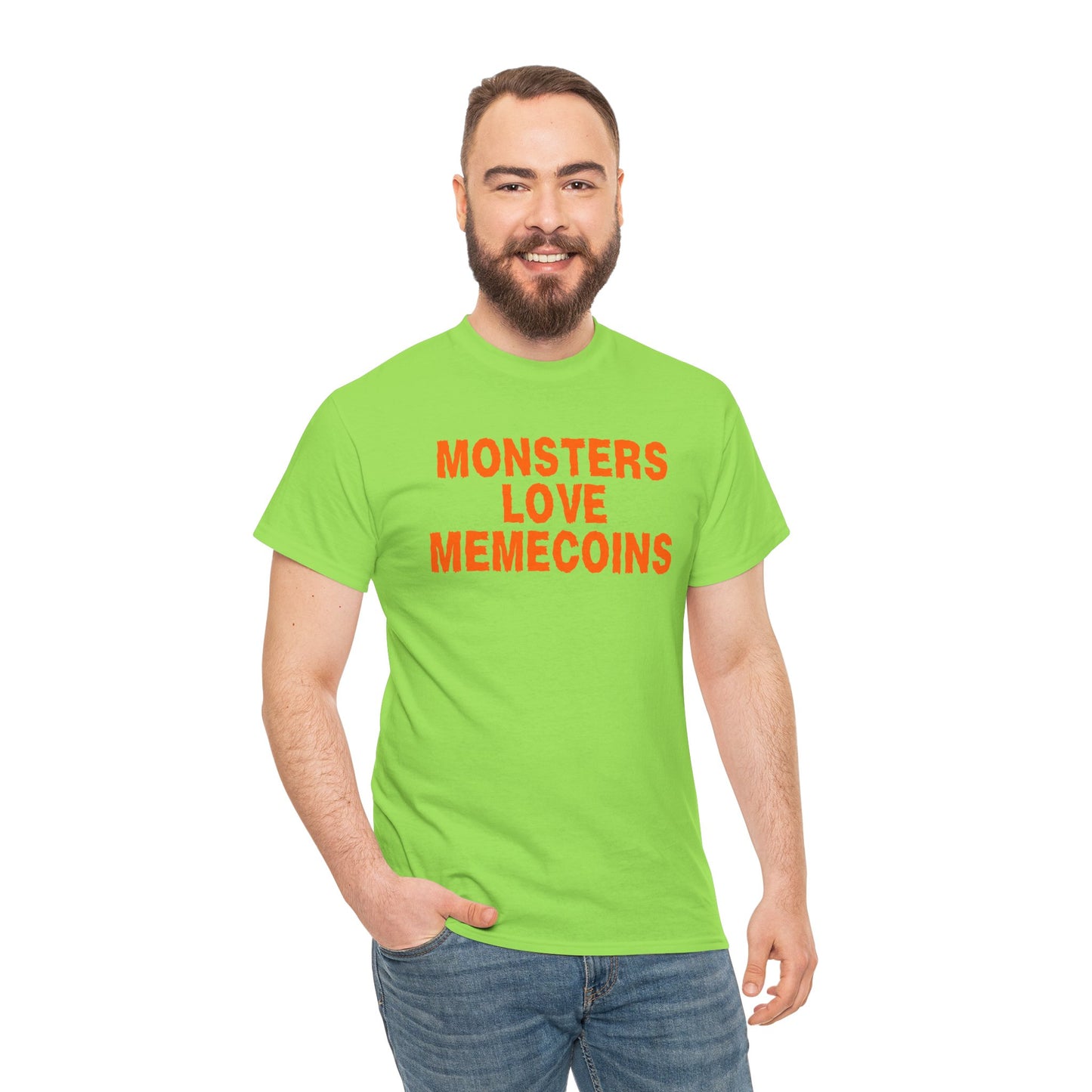 Monsters Love Memecoins Graphic Tee - Crypto Halloween T-Shirt