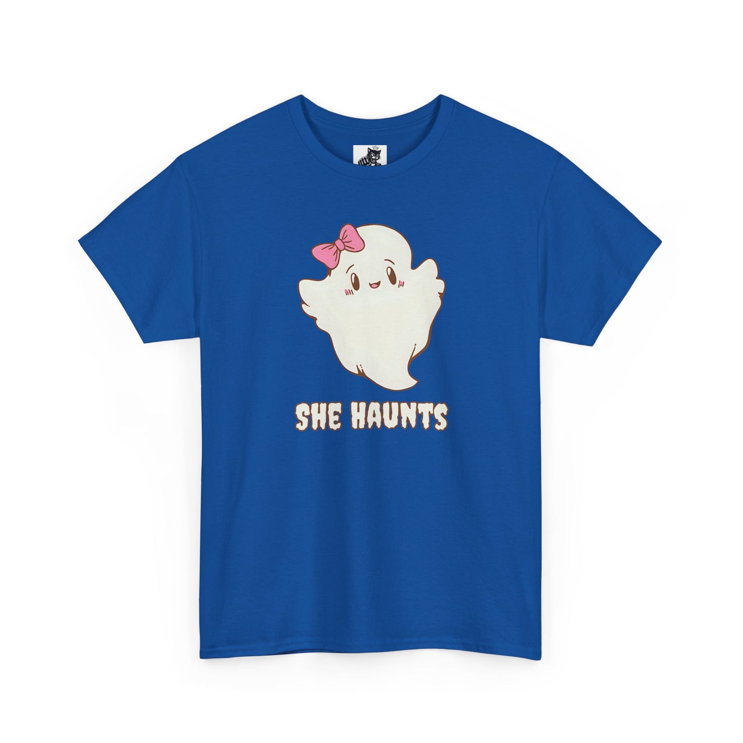 She Haunts (Version 2) - Cute Halloween Ghost T-Shirt
