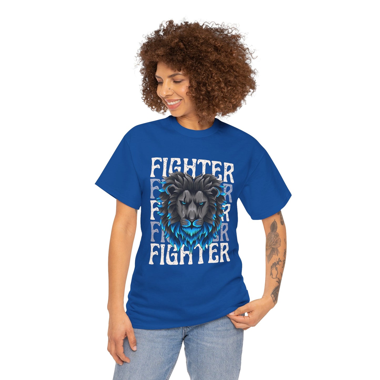 Fighter Lion Graphic Tee - Unisex Cotton T-Shirt