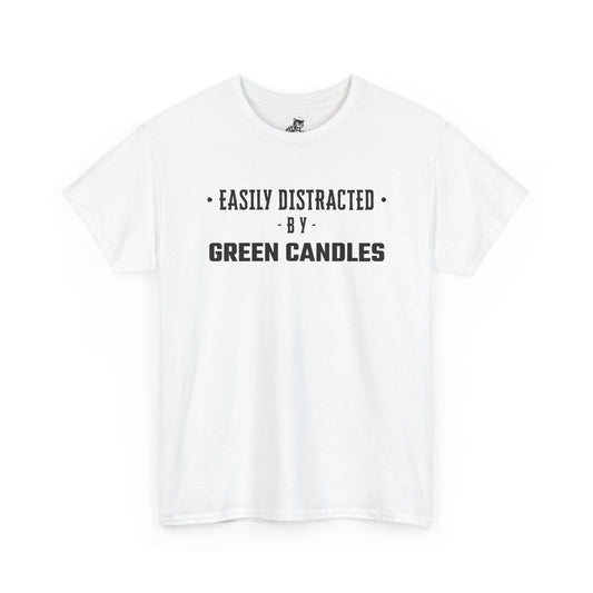 Easily Distracted By Green Candles Graphic Tee - Unisex Cotton T-Shirt