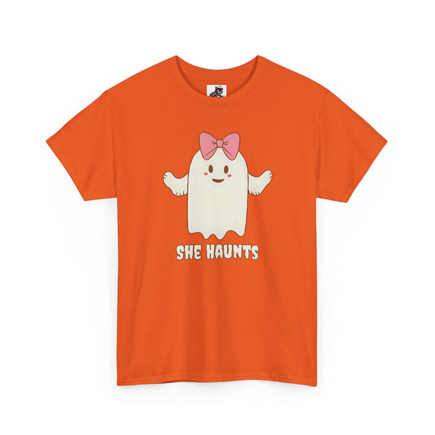 She Haunts (Version 4) - Cute Halloween Ghost T-Shirt