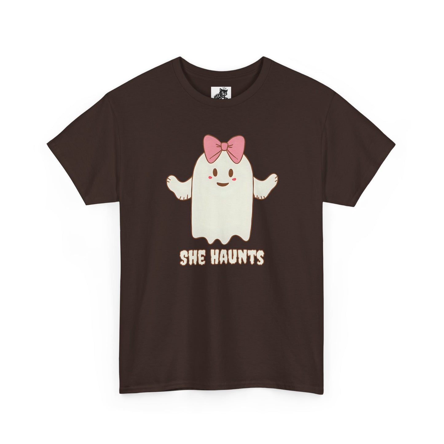 She Haunts (Version 4) - Cute Halloween Ghost T-Shirt