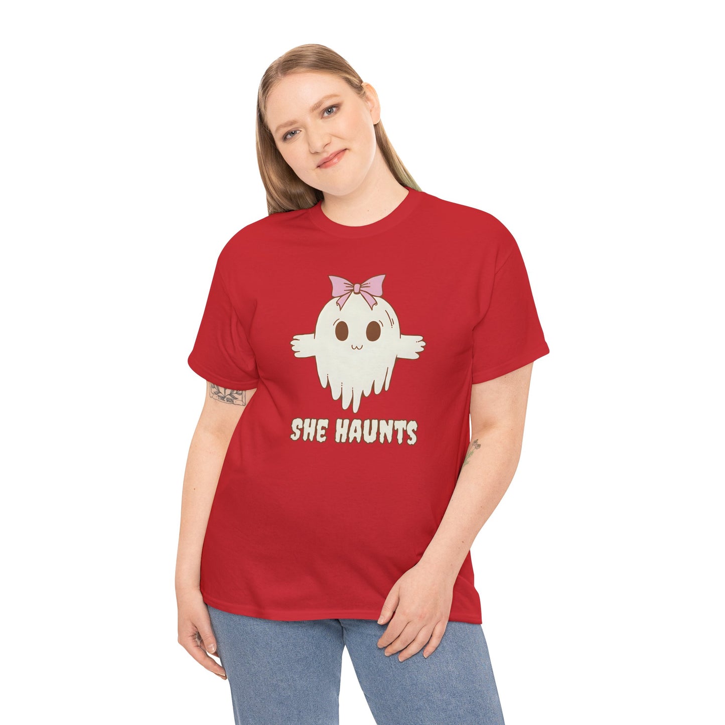 She Haunts - Cute Halloween Ghost T-Shirt