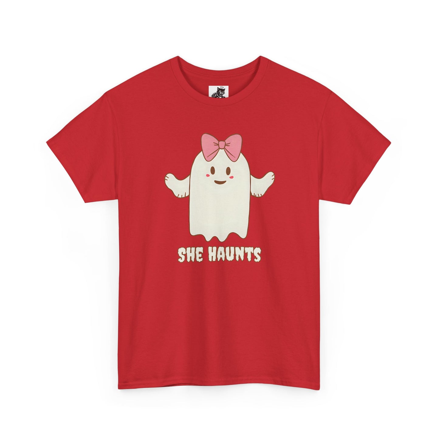 She Haunts (Version 4) - Cute Halloween Ghost T-Shirt