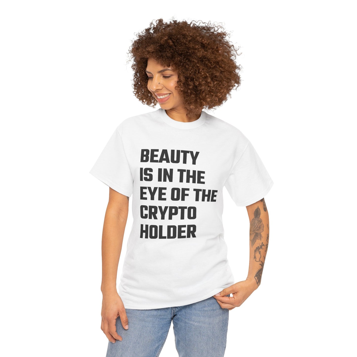 Beauty Is In The Eye of the Crypto Holder Graphic Tee - Unisex Cotton T-Shirt