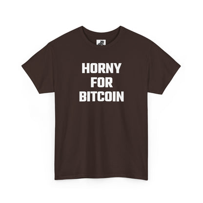 Horny For Bitcoin Crypto Themed T-Shirt