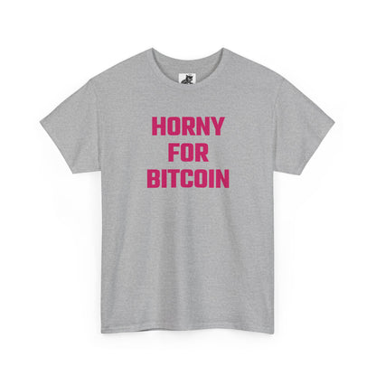 Horny For Bitcoin (Version 2) Crypto Themed T-Shirt