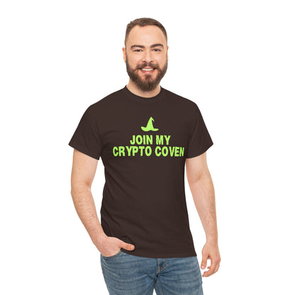Join My Crypto Coven (Version 2) Graphic Tee - Crypto Halloween Witch T-Shirt