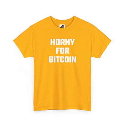 Horny For Bitcoin Crypto Themed T-Shirt