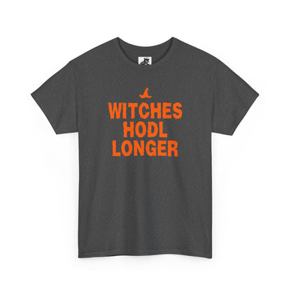 Witches HODL Longer Graphic Tee - Crypto Halloween Witch T-Shirt
