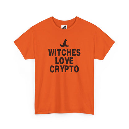 Witches Love Crypto Graphic Tee - Crypto Halloween Witch T-Shirt